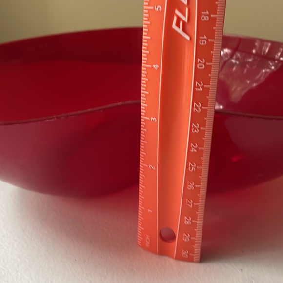Heart Red Plastic Bowl 10.5 in wide and 10 in long - Picture 9 of 9